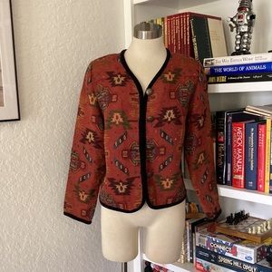 Vintage 90s Women's Patterned Jacket.  southwest jacket